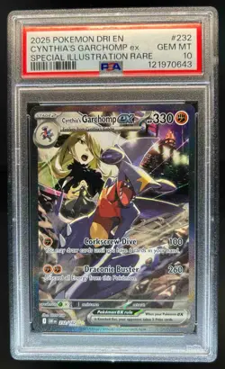 2025 Pokemon SV Destined Rivals Cynthia's Garchomp ex #232/182 PSA 10 - Image 1