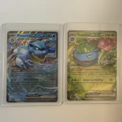 Pokemon Stellar Crown - Blastoise Ex 030/142 & Venusaur Ex 001/142 Stamped Promo - Image 1
