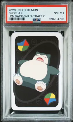 2020 UNO POKEMON JPN BACK-WILD-SNORLAX TRAFFIC SNORLAX PSA 8 - Image 1