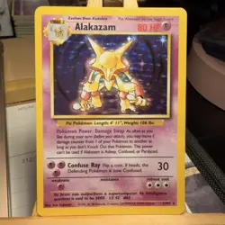 Alakazam 1/102 Base Set Holo Rare Unlimited WOTC Pokemon TCG NM - Image 1