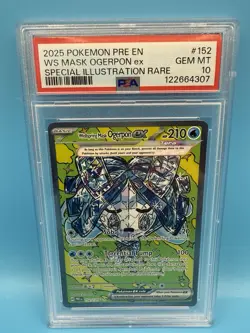 2025 Pokemon PRE EN WS Mask Ogerpon Ex SIR#152 PSA 10 High Cert 122664307 - Image 1