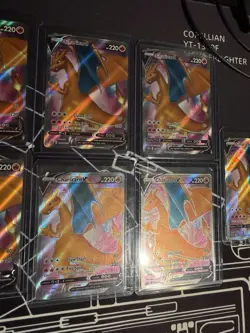 9 Pokemon TCG Charizard V SWSH Black Star Promo Holo Card SWSH050 NM/LP + Extra - Image 1