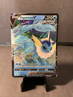 Pokemon TCG Vaporeon V Black Star Promo Cards Full Art Holo #SWSH150 LP 2021 - Image 1