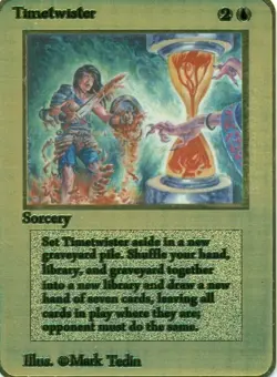 Magic the Gathering mtg tcg - TIMETWISTER - Gold Metal Card - Collectable - Image 1
