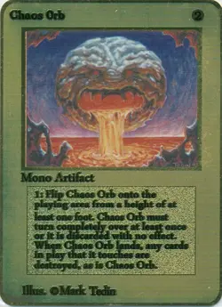 Magic the Gathering mtg tcg - CHAOS ORB - Gold Metal Card - Collectable - Image 1