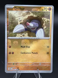 Drilbur (Master Ball Pattern) 045/086 Sv: Black Bolt Holo Pokemon Card TCG - Image 1