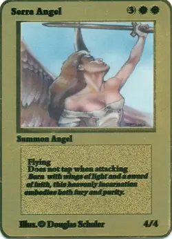 Magic the Gathering mtg tcg - SERRA ANGEL - Gold Metal Card - Collectable - Image 1