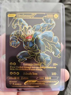 Machamp V Black Foil Fan Art Vinyl Collector Pokemon Card - Image 1