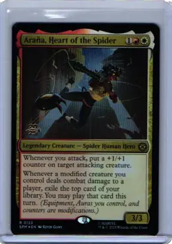 MTG Prerelease Foil Stamp Arana, Heart Of The Spider 0123 Marvels Spider-Man SPM - Image 1