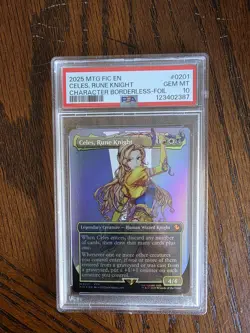 MTG Celes, Rune Knight (Borderless) Foil PSA 10 - Image 1