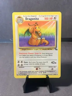Pokemon TCG Dragonite #19/62 Fossil Set Unlimited Non Holo Rare WOTC VTG 1999 LP - Image 1