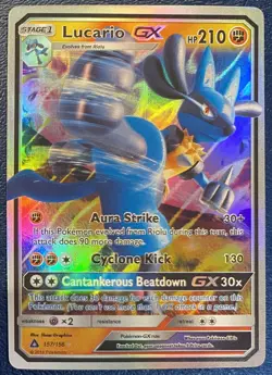 Lucario GX SM100 Sun & Moon Black Star Promo Holo- Benefits Charity - Image 1
