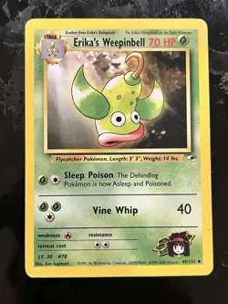Pokemon Erika's Weepinbell - WOTC Gym Heroes Uncommon 48/132 Unlimited vintage - Image 2