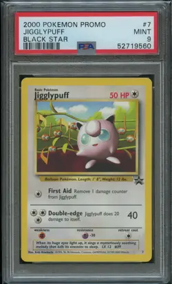Pokemon Jigglypuff PSA 9 Mint #7 WOTC Black Star Promo - Image 1