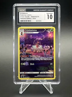 CGC Gem Mint 10 Kricketune GG02/GG70 Pokemon Crown Zenith Galarian Gallery - Image 1