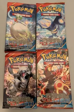 2015 POKEMON TCG XY PRIMAL CLASH SEALED PACKS - LOT OF 4 - FULL ART SET - Image 1