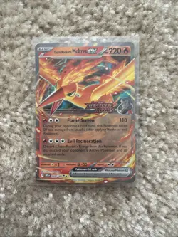 Pokemon TCG Team Rockets Moltres EX Destined Rivals 031/182 Stamped UPC Promo - Image 1