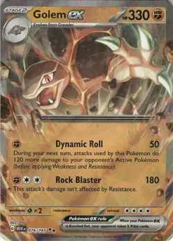 Golem ex 2023 Pokemon TCG #76/165 Scarlet & Violet - Image 1