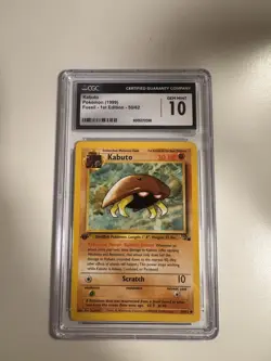 1999 POKEMON FOSSIL 1ST ED #50 KABUTO ENG. CGC 10 - Image 1