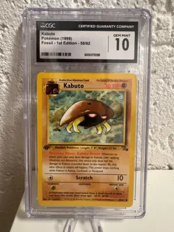 1999 POKEMON FOSSIL 1ST ED #50 KABUTO ENG. CGC 10 - Image 2