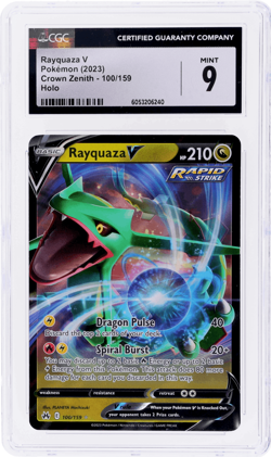 2023 Pokemon Crown Zenith Rayquaza V #100 CGC 9 - Image 1