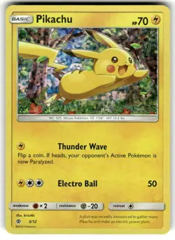 Pokemon Pikachu TCG Holo Promo Card 5/12 McDonald's 2017 - Image 1