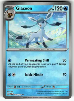 Glaceon (Poke Ball Pattern) 025/131 SV: Prismatic Evolutions NM Pokemon Card TCG - Image 1