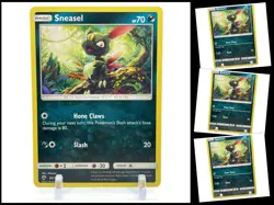 Pokemon Sun & Moon Burning Shadows 85/147 Sneasel 4X Mint/NM 4 Cards Playset X4 - Image 1