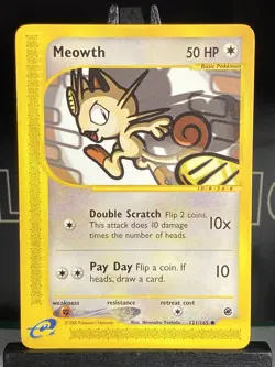 Pokemon Card Expedition Base Meowth 121/165. E Series 2002 - Image 3