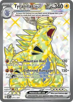 Pokemon TCG Tyranitar EX Obsidian Flames Ultra Rare Full Art Holo Card 211/197 - Image 1