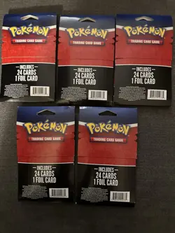 (5) Pokemon TCG Mystery Pack w/ Foil Card MJ Holding for sale online - Image 2