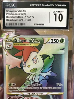Pokemon TCG Shaymin VSTAR Holo Card Brilliant Stars Rainbow Rare 173/172 - Image 3