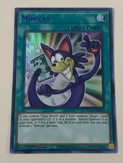 Yugioh - Mimicat x 3 - 1st Edition Ultra Rare Blue NM - Free Holo Card B - Image 2