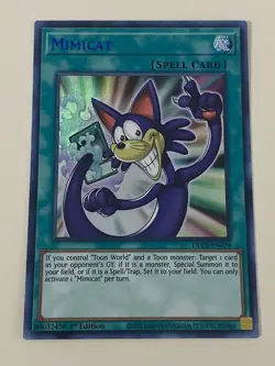 Yugioh - Mimicat x 3 - 1st Edition Ultra Rare Blue NM - Free Holo Card B - Image 3