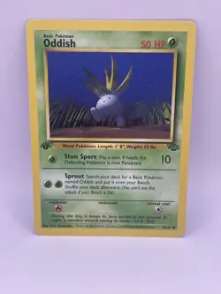 1st Edition Oddish 58/64 LP Vintage Pokemon Card-Jungle Set WOTC - Image 1