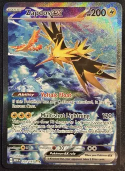Zapdos EX 202/165 - Scarlet & Violet-151 Pokemon TCG 2023 Holo - M/LP Card - Image 1