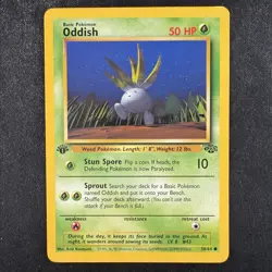 Pokemon TCG Oddish Jungle 1st Edition 58/64 Common Regular WOTC Card - Image 1