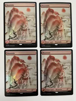 4x Mountain (1402) *FOIL* SECRET LAIR: Meditations On Nature MT/NM MTG Comb Ship - Image 1