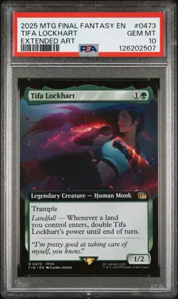 2025 MAGIC THE GATHERING FINAL FANTASY #0473 TIFA LOCKHART EXTENDED ART PSA 10 - Image 1