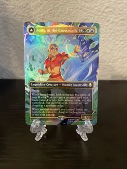 MTG Avatar The Last Airbender Aang at the Crossroads 0304 Borderless Foil NM - Image 1