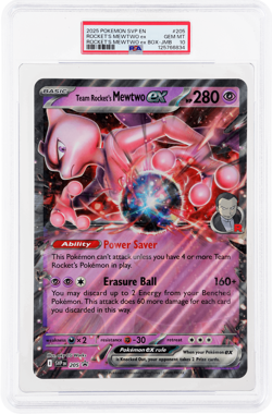2025 Pokemon Black Star Promo Team Rocket's Mewtwo Ex Box Jumbo #205 PSA 10 - Image 1