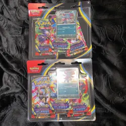 Phantasmal Flames 3-Pack Blister SET OF 2 SEALED Weavile Promos Pokemon TCG - Image 1