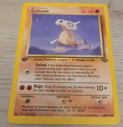 Pokemon TCG Cubone Jungle 50/64 Regular 1st Edition Common - Image 1