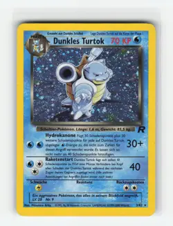 GERMAN DARK BLASTOISE DUNKLES TURTOK 3/82 HOLO RARE POKEMON TCG DAMAGED READ - Image 1