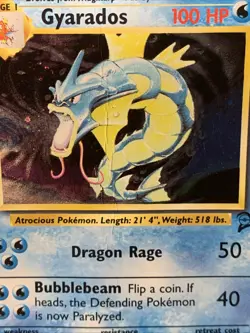 Pokemon TCG Gyarados #7/130 Base Set 2 Unlimited Holo WOTC VTG 2000 HP/DMG - Image 2