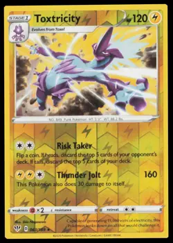 Toxtricity #063/189 Reverse Holo Rare 2020 Pokemon Darkness Ablaze LP - Image 1