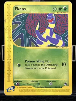 Ekans 108/165 Common Expedition Pokemon TCG 2002 MP - Image 3