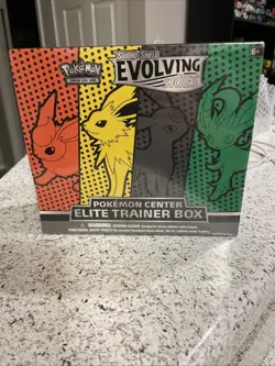 Pokemon Evolving Skies ETB Pokemon Center Factory Sealed Slight Tear On Bottom - Image 1