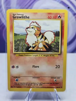 Pokemon TCG Growlithe Base Set 28/102 Regular Unlimited Uncommon - Image 1