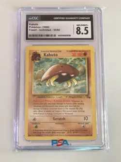 Pokemon TCG Fossil Unlimited 1999 Kabuto 50/62 CGC 8.5 NM/MINT+ - Image 1